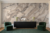 Cream Marble Mural in a living room
