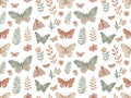 Green And Pink Butterfly Mural