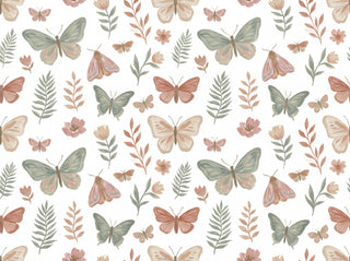 Green And Pink Butterfly Mural sample