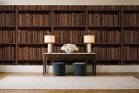Clay Bookshelf Library Mural in an entryway