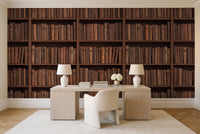 Clay Bookshelf Library Mural in a home office