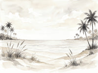 Cream Beach Landscape Mural design