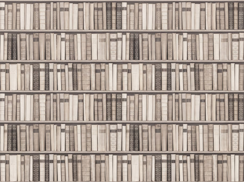 Cream Bookshelf Library Mural sample on the real paper