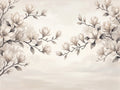Cream Magnolia Floral Mural