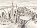 Cream New York Cityscape Mural