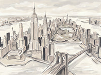Cream New York Cityscape Mural design