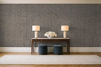 Charcoal Linen Texture Mural in an entryway
