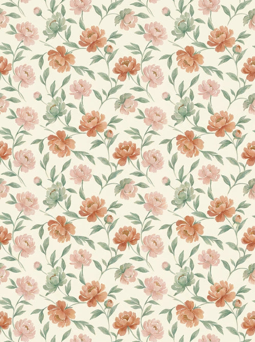 Blush Peony Floral Mural design