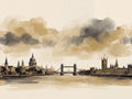 Black And Gold London Cityscape Mural