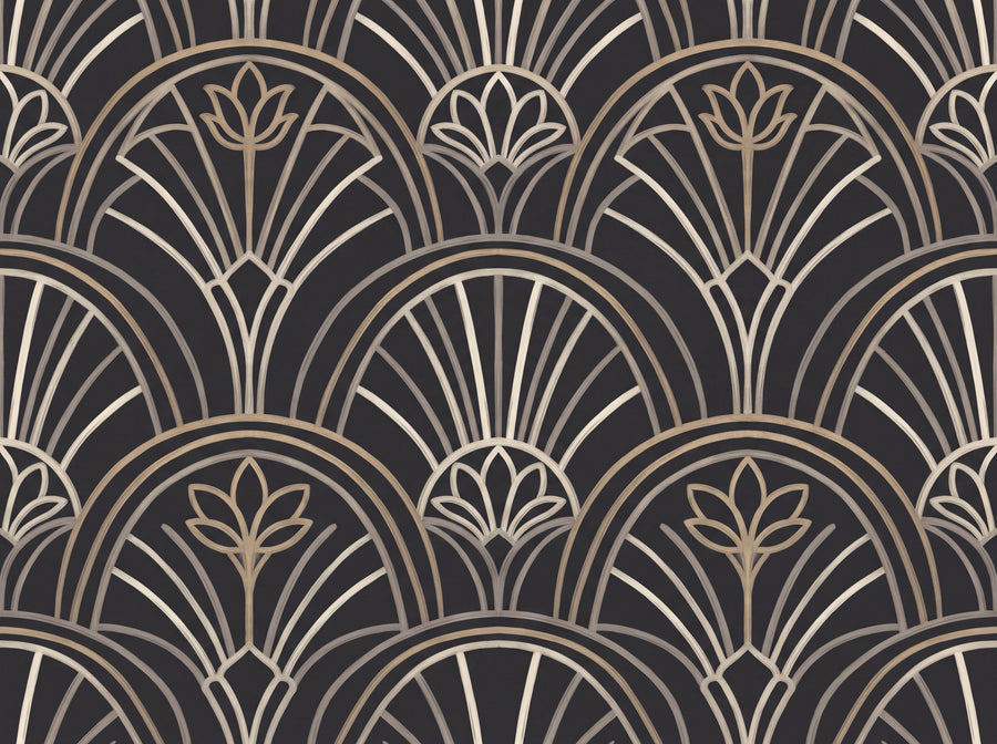 Black Art Deco Mural