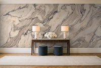 Cream Marble Mural in an entryway