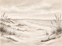 Beige Beach Landscape Mural design