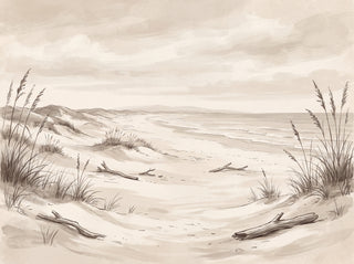 Beige Beach Landscape Mural sample