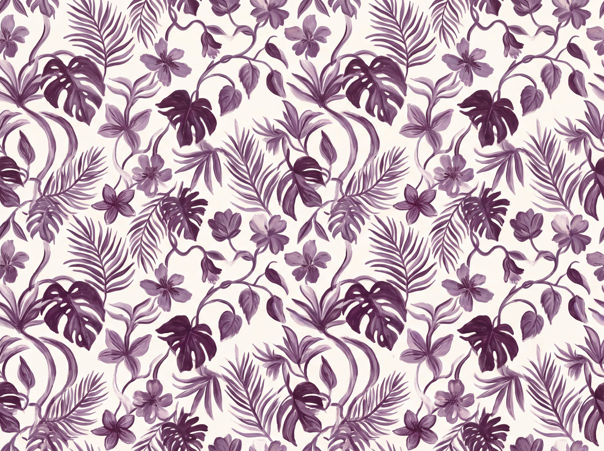 Purple Jungle Tropical Mural design