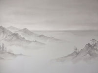 Grey Mountain Landscape Mural design