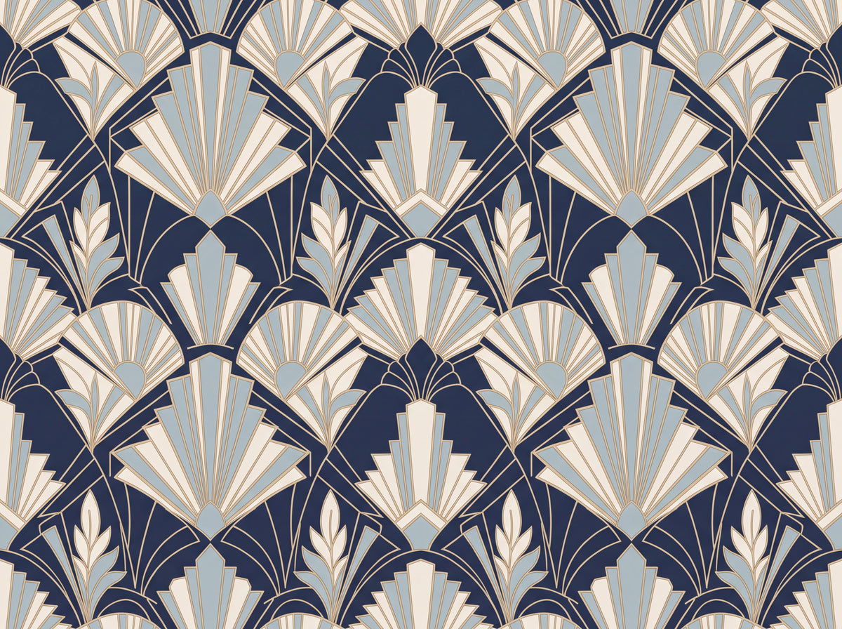 Navy Art Deco Mural design
