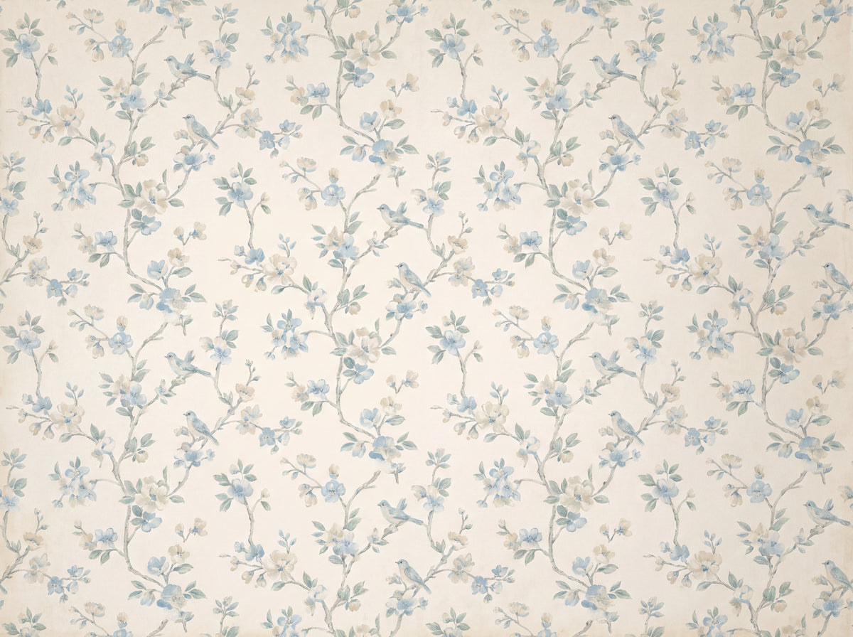Light Blue Cherry Blossom Floral Mural design