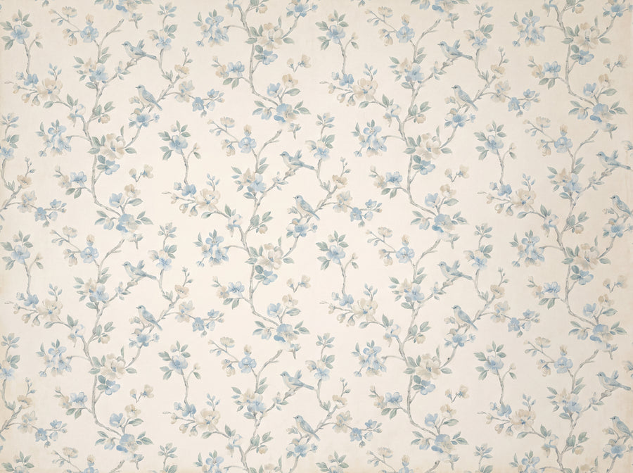 Light Blue Cherry Blossom Floral Mural