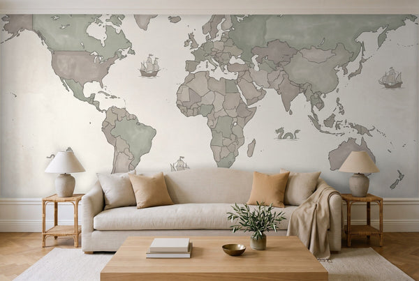Sage World Map Map Mural