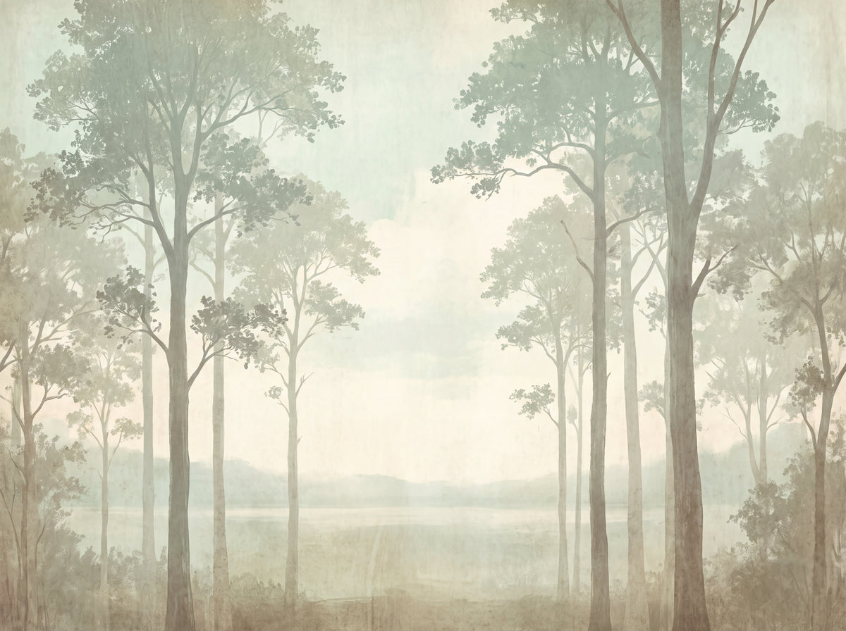Mint Forest Landscape Mural design