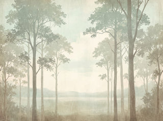 Mint Forest Landscape Mural sample