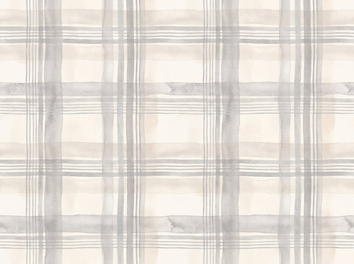 Grey Plaid Mural sample on the real paper
