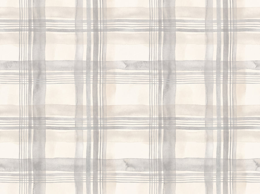 Grey Plaid Mural