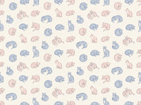 Blue And Pink Cat Animal Mural design