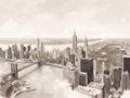 Beige New York Cityscape Mural