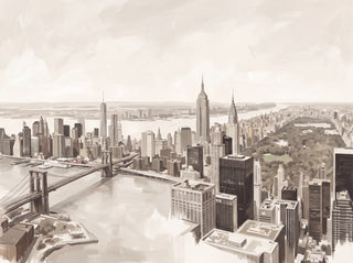 Beige New York Cityscape Mural sample