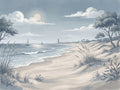 Blue Beach Landscape Mural