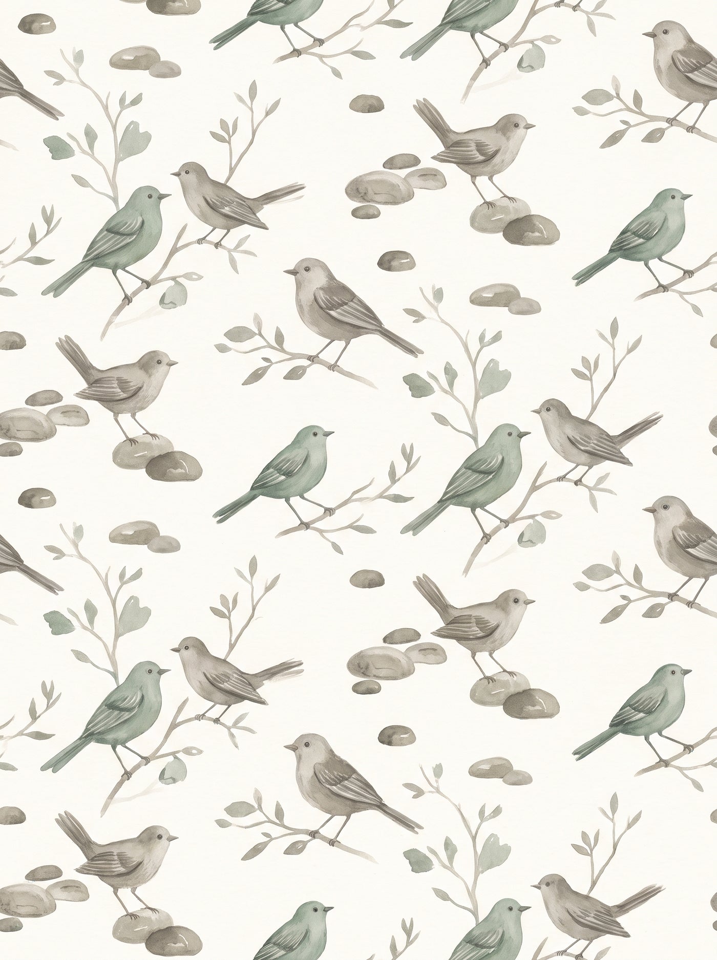 Sage Songbird Animal Mural design