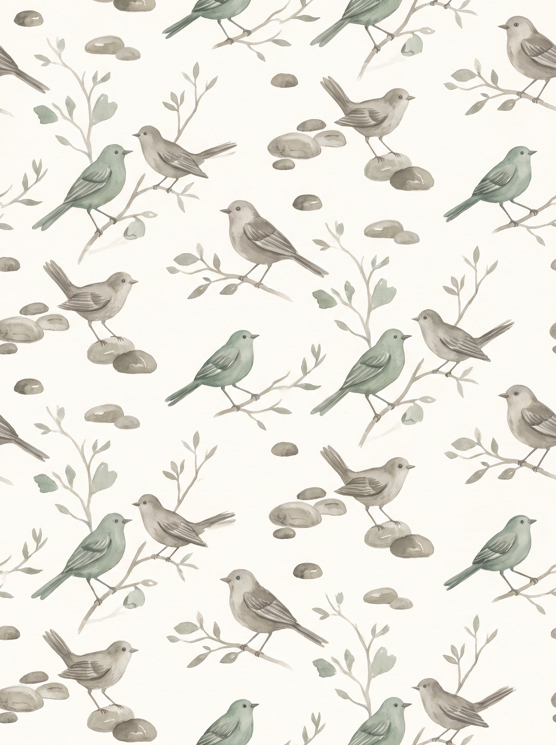 Sage Songbird Animal Mural design