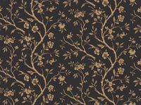 Black And Gold Birch Botanical Mural design