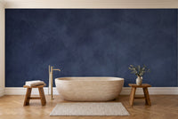 Navy Plaster Texture Mural in a bathroom