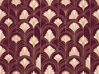 Burgundy Art Deco Mural design