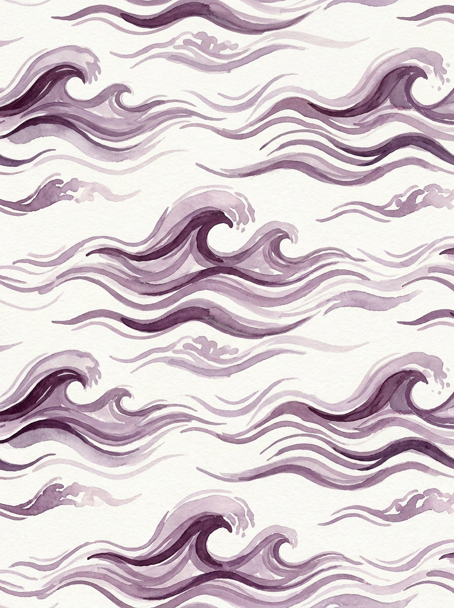 Purple Wave Abstract Mural design