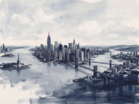 Navy New York Cityscape Mural design