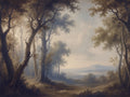Navy Forest Landscape Mural