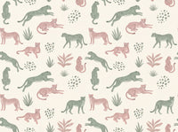 Green And Pink Cheetah Animal Mural design