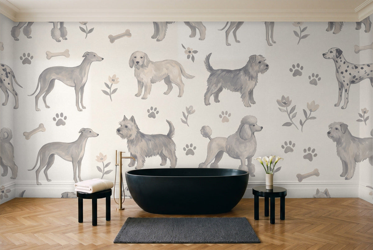 Basset, Stone in a bathroom