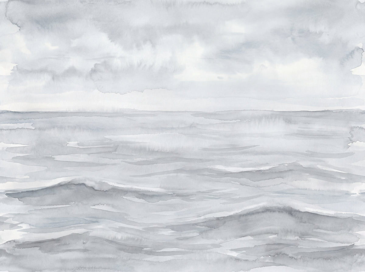 Grey Ocean Landscape Mural design