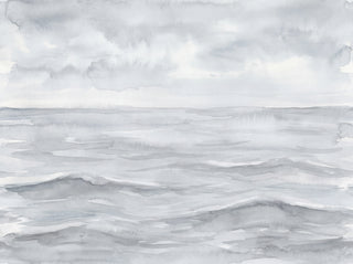 Grey Ocean Landscape Mural sample