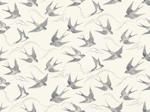 Grey Swallow Animal Mural sample on the real paper