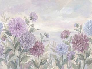 Lilac Dahlia Floral Mural sample