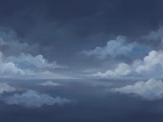 Navy Sky Landscape Mural sample