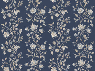 Navy Vine Botanical Mural sample