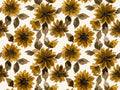 Ochre Dahlia Floral Mural
