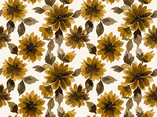 Ochre Dahlia Floral Mural sample