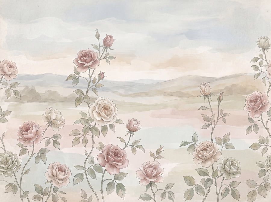 Rosamaine, Rosehip, preview of the area printed on your wall